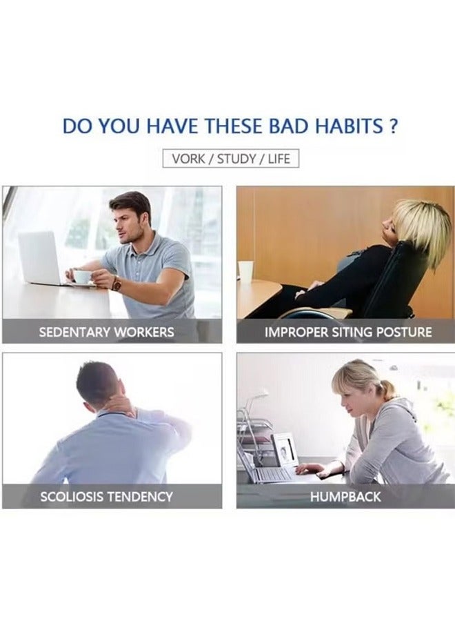 جي أس تصحيح وضع الظهر، انحرف العمود الفقري للرجال والنساء، حزام دعم أسفل الظهر، علاج الكتف، تصحيح وضع ضعيف، تصحيح وضع مضاد الحدباء، أسود الحجم ل - Image 5