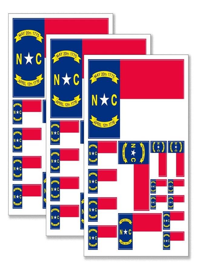 QQSD North Carolina Flag Sticker Decal in Multiple Sizes, 3 Pack, 11.7 x 8.3 Inches - Image 1