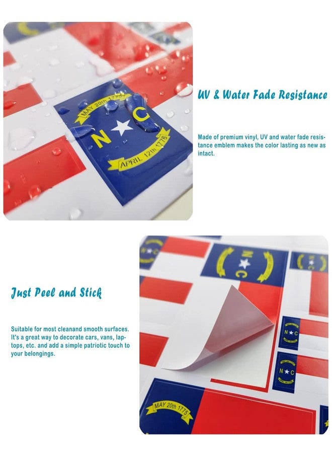 QQSD North Carolina Flag Sticker Decal in Multiple Sizes, 3 Pack, 11.7 x 8.3 Inches - Image 4