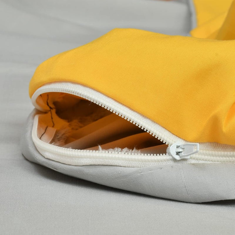 TURIYA 180 TC Microfiber 1 Pc Reversible Single Bed Duvet Cover/ Rajai Cover Cum Dohar; 90x60 inches; Yellow and Grey - Image 4