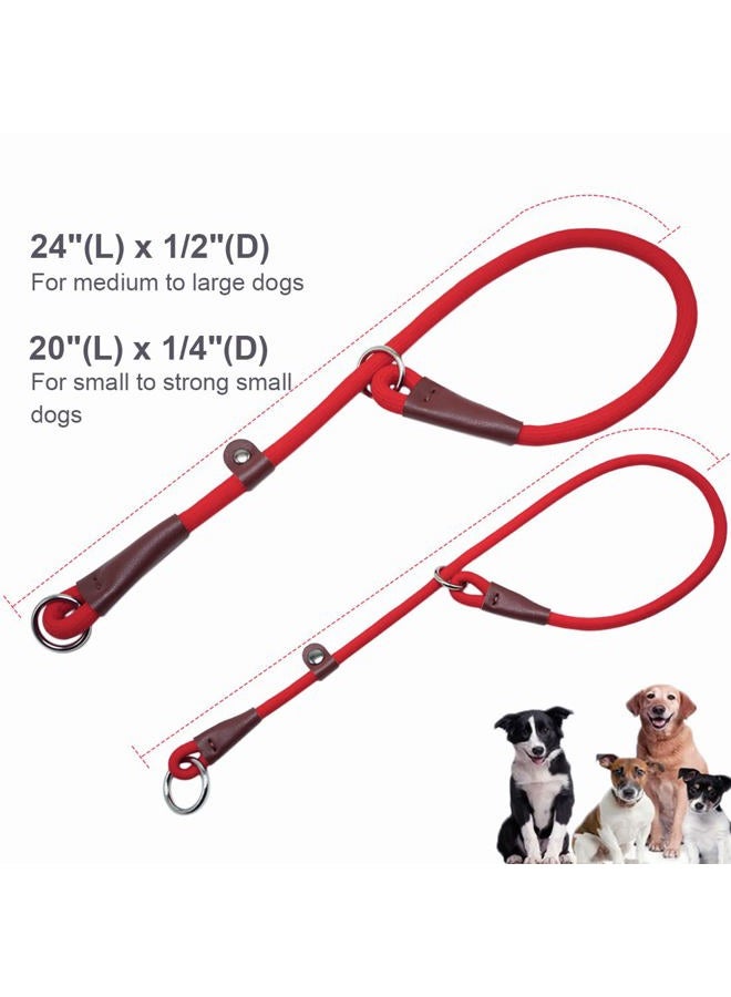 MayPaw Slip Collar Nylon Rope Choke Collar for Dog Training- No Pull Round Martingale Dog Collar for Small Medium Large Dogs - Image 3