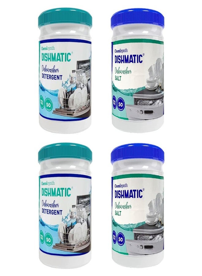 Dishmatic منظف غسالة الأطباق ديشماتيك ومسحوق الملح [2 كجم × 2 كجم]، عبوة غسيل أطباق عادية لأطباق نظيفة لامعة، متوافقة مع جميع غسالات الأطباق الأوتوماتيكية - Image 1