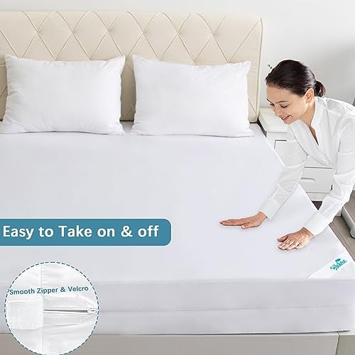 Biloban Twin Mattress Protector Waterproof Zippered (4/5/7/9Inches), Low Profile Mattress Encasement & Mattress Cover, 6 Sides Wrapping Box Spring Cover, Soft & Breathable - Image 4