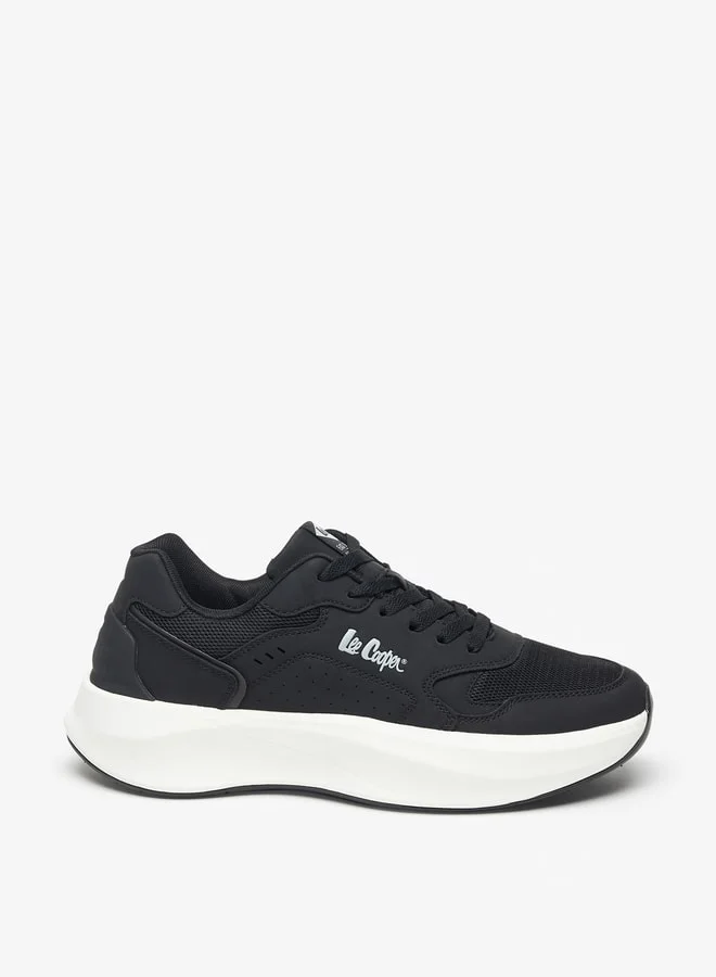 Lee Cooper Men's Mesh Low Ankle Sneakers with Lace-Up Closure