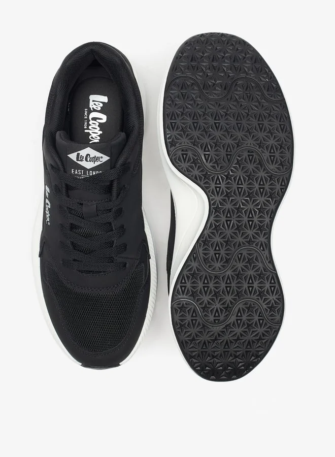 Lee Cooper Men's Mesh Low Ankle Sneakers with Lace-Up Closure