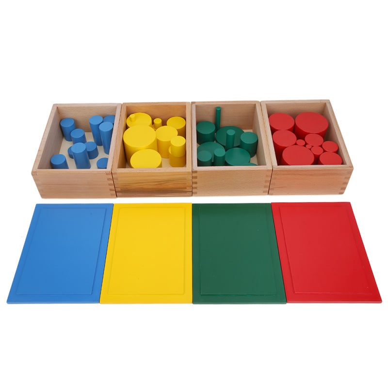 Wooden Cylinders Toy: 4 Sets 10pcs Same Color Wooden Cylinders - Safety Durable Sensory Toy for Toddlers Preschool Early Learning Montessori Home Teaching - Image 5