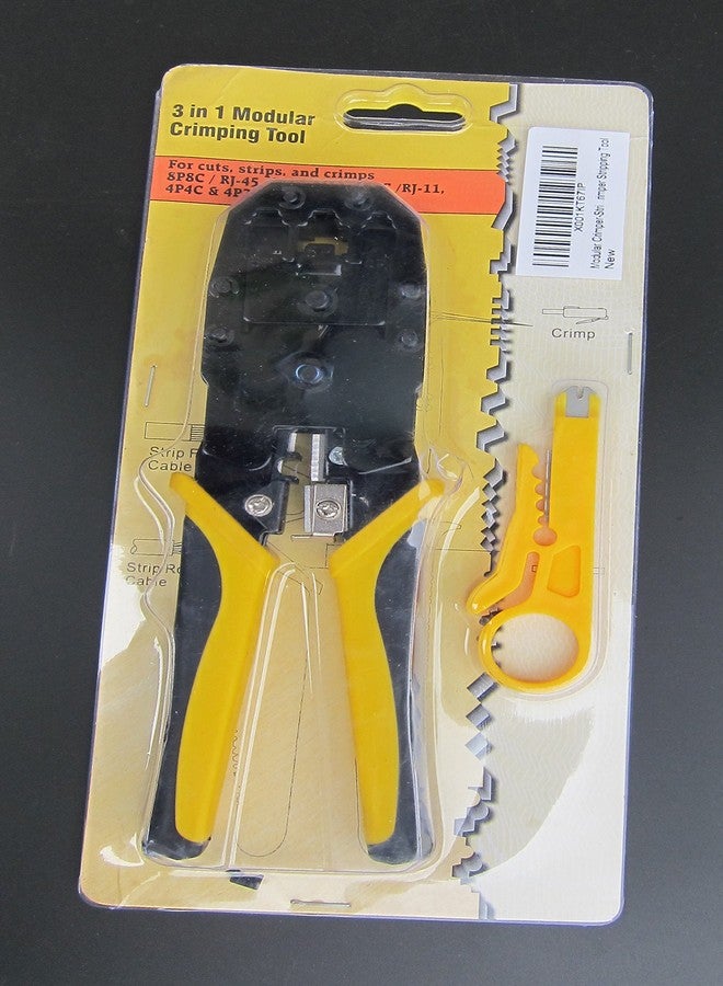 FITOOL Modular CrimperStripperCutter, 8P/RJ45, 6P/RJ12, 4P/RJ11 Crimp, Cut, Strip Tool, Incl. Mini Punch Down Cutter Stripper as Bonus, Network Crimper Stripping Tool - Image 5