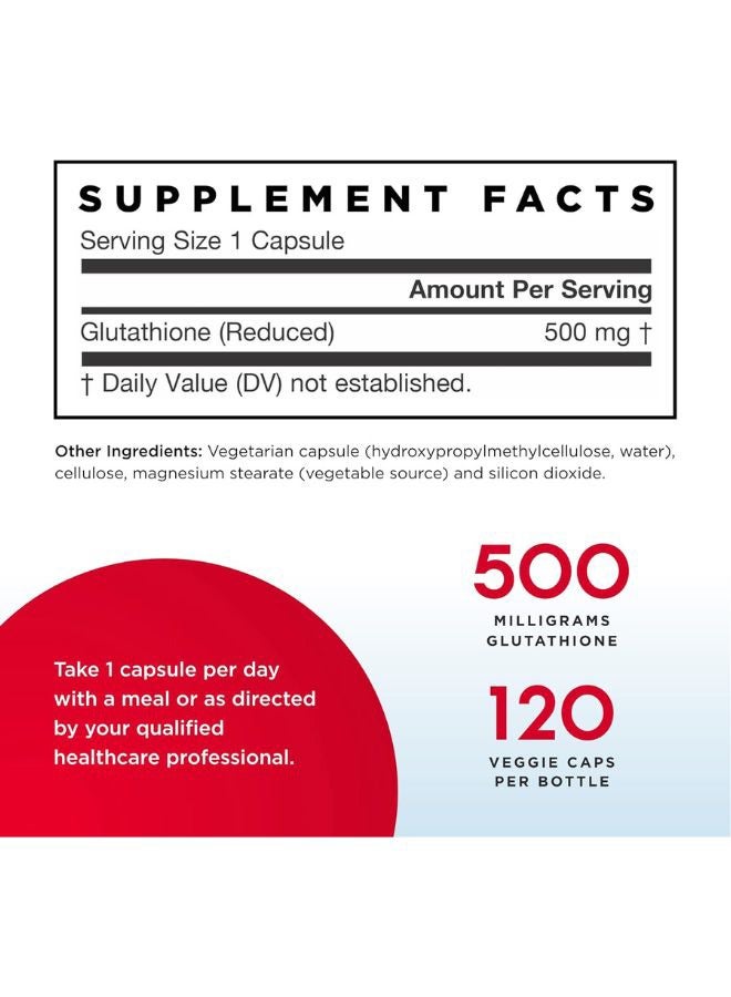 jarrow formulas كبسولات الجلوتاثيون المخفضة 500 ملغ 120 كبسولة نباتية - Image 2