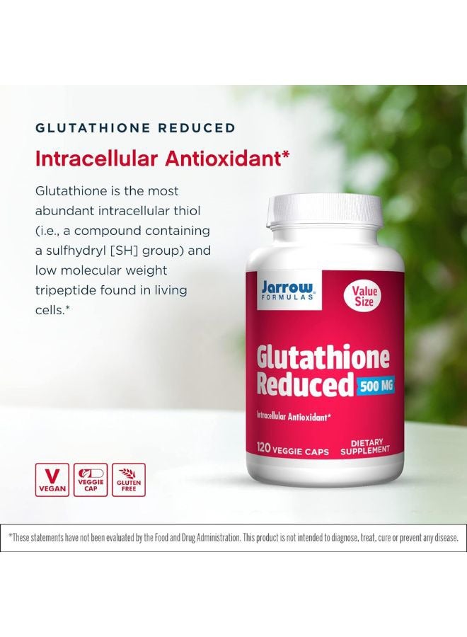 jarrow formulas كبسولات الجلوتاثيون المخفضة 500 ملغ 120 كبسولة نباتية - Image 3