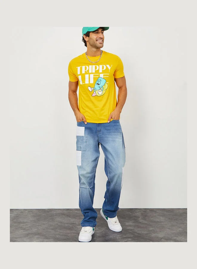Styli Trippy Life Graphic Regular Fit T-Shirt