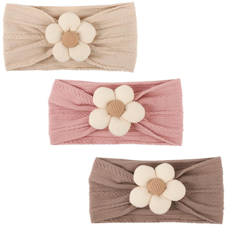 AQOKKA Baby Flower Headbands Nylon Baby Girl Headbands Soft Handmade Hairbands Toddler Hair Accessories for Girls Baby Newborn Infant Kids - Image 1