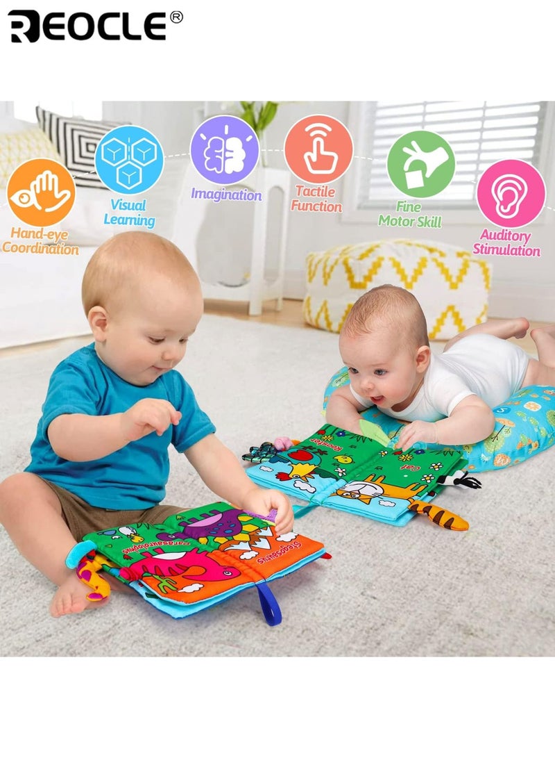 REOCLE 2PCS High Contrast Crinkle Baby Book Interactive Sensory Baby Toy Book Touch Feel Infant Book with Soft Texture for Newborn Development Car Seat Travel Essentials Suitable for 0-12 Months Babies Newborn Gift - Image 2