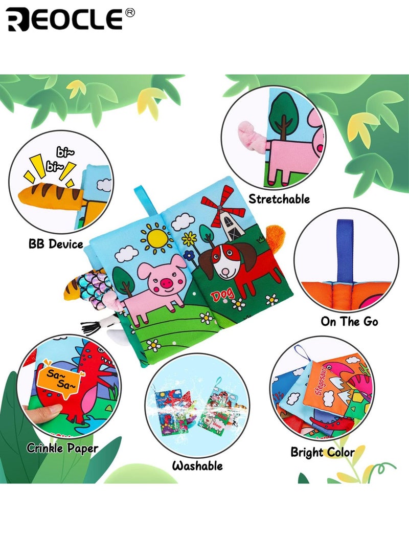 REOCLE 2PCS High Contrast Crinkle Baby Book Interactive Sensory Baby Toy Book Touch Feel Infant Book with Soft Texture for Newborn Development Car Seat Travel Essentials Suitable for 0-12 Months Babies Newborn Gift - Image 5