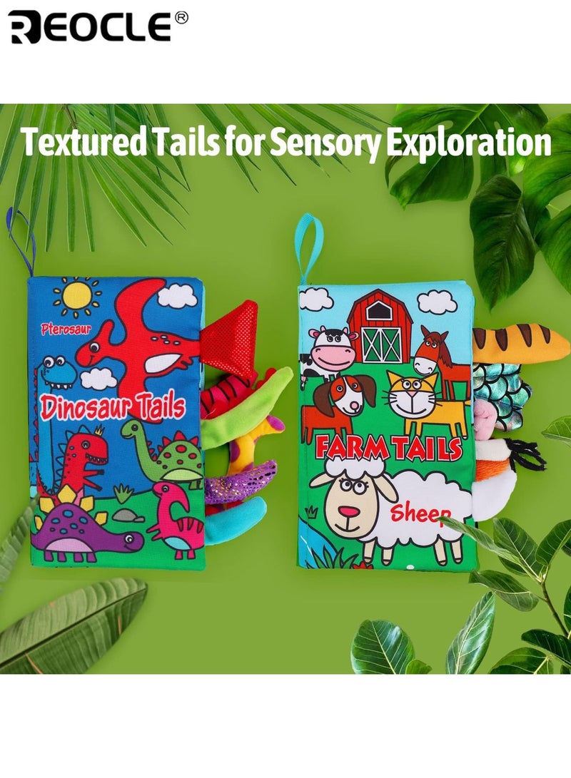 REOCLE 2PCS High Contrast Crinkle Baby Book Interactive Sensory Baby Toy Book Touch Feel Infant Book with Soft Texture for Newborn Development Car Seat Travel Essentials Suitable for 0-12 Months Babies Newborn Gift - Image 3