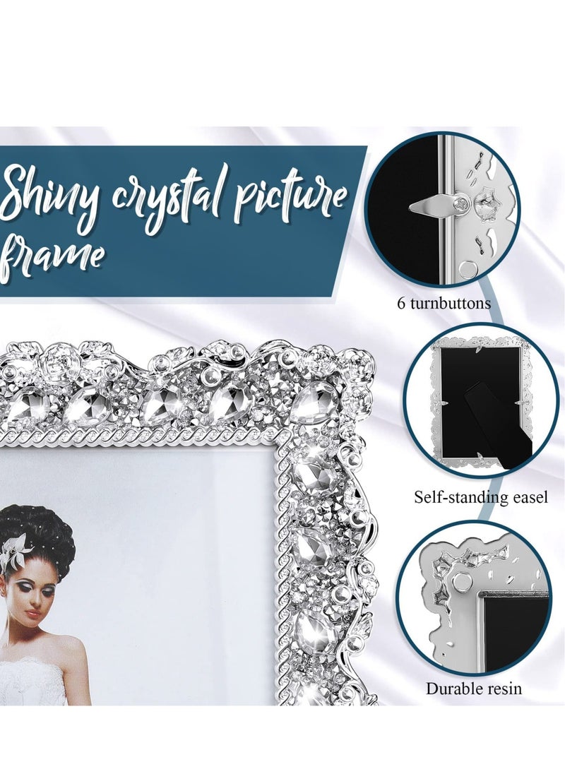 Generic - Enhance Your Cherished Moments with a Set of 2 Rhinestone Crystal Picture Frames - Ideal for Weddings, Birthdays, and Special Occasions - Image 1