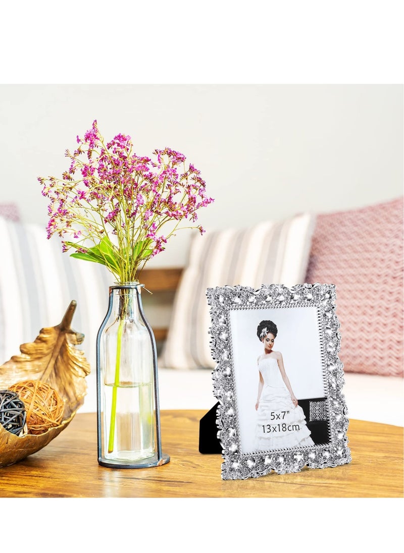Generic - Enhance Your Cherished Moments with a Set of 2 Rhinestone Crystal Picture Frames - Ideal for Weddings, Birthdays, and Special Occasions - Image 1