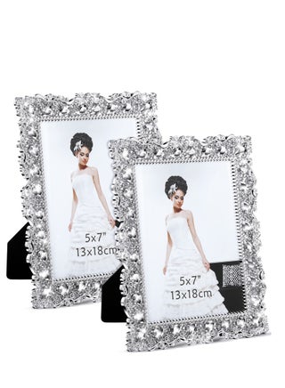 Enhance Your Cherished Moments with a Set of 2 Rhinestone Crystal Picture Frames - Ideal for Weddings, Birthdays, and Special Occasions - pzsku/Z5D3FBD4F049DFE82E3D4Z/45/_/1726228738/67cdae98-2f0a-406a-bf4b-ab3e61757974