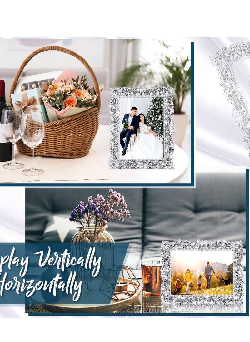 Generic - Enhance Your Cherished Moments with a Set of 2 Rhinestone Crystal Picture Frames - Ideal for Weddings, Birthdays, and Special Occasions - Image 1