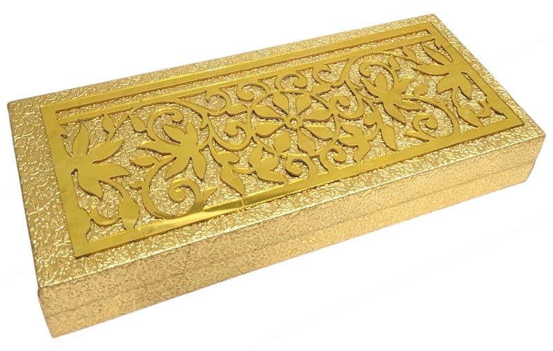SHAKTISM Decorative and Attractive Box Cash Box, Shagun, Jewellery Money Envelop Wedding, Gift, Bangel box (Pack of 1Pc) (Golden Flower) - Image 2