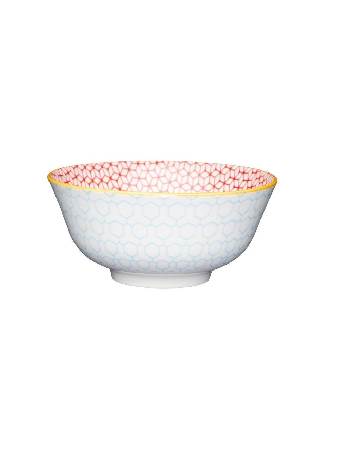 KitchenCraft Geometric Design Food Safe Ceramic Bowl Multicolor 15.7 cm KCBOWL06 - Image 2