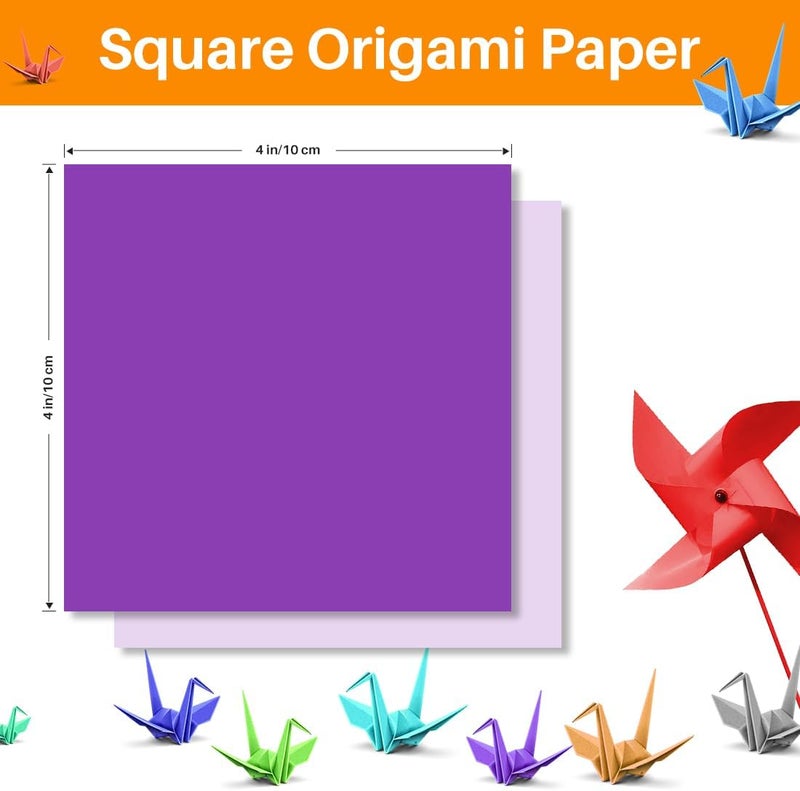 Opret Origami Paper Large, 100 Sheets 4x4 inch / 10x10cm Large Origami Paper 50 Vivid Colors Single Sided for Arts and Crafts Projects - Image 3