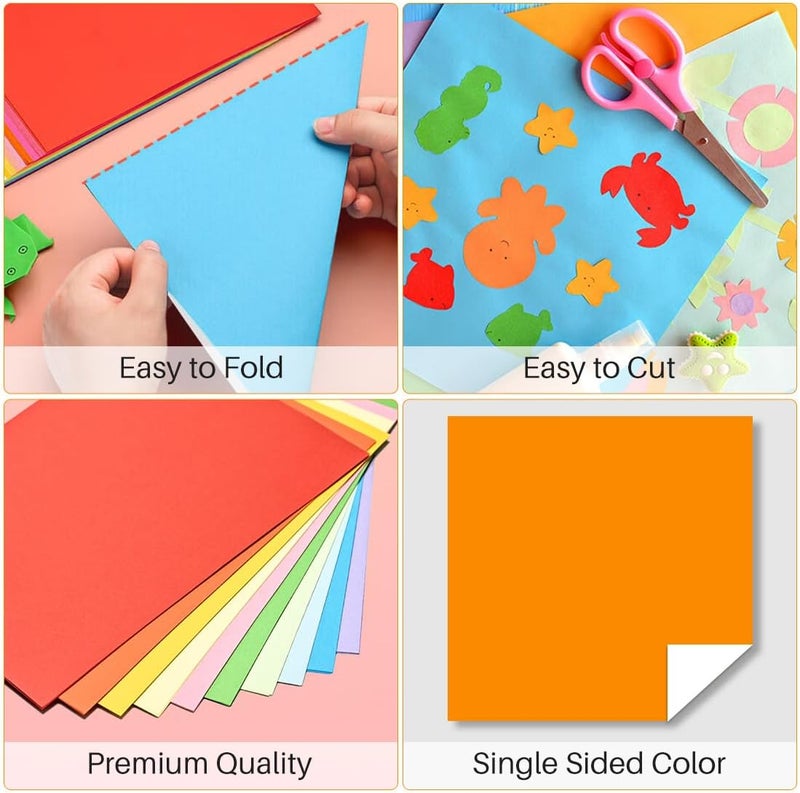 Opret Origami Paper Large, 100 Sheets 4x4 inch / 10x10cm Large Origami Paper 50 Vivid Colors Single Sided for Arts and Crafts Projects - Image 4