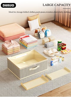 DUNISO Foldable Closet Storage Organizer,Wardrobe Clothes Organizer with Steel Ring Support, Washable Closet Storage Boxes with Carrying Handles,Home Bedroom Office Cupboard Storage Basket & Storage Bins for Clothes,Jeans,Pants,Sweaters,Dress,Toys  - Image 4