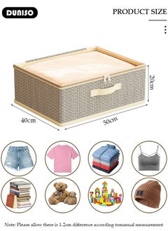 DUNISO Foldable Closet Storage Organizer,Wardrobe Clothes Organizer with Steel Ring Support, Washable Closet Storage Boxes with Carrying Handles,Home Bedroom Office Cupboard Storage Basket & Storage Bins for Clothes,Jeans,Pants,Sweaters,Dress,Toys  - Image 2