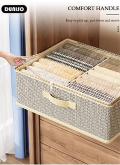 DUNISO Foldable Closet Storage Organizer,Wardrobe Clothes Organizer with Steel Ring Support, Washable Closet Storage Boxes with Carrying Handles,Home Bedroom Office Cupboard Storage Basket & Storage Bins for Clothes,Jeans,Pants,Sweaters,Dress,Toys  - Image 5