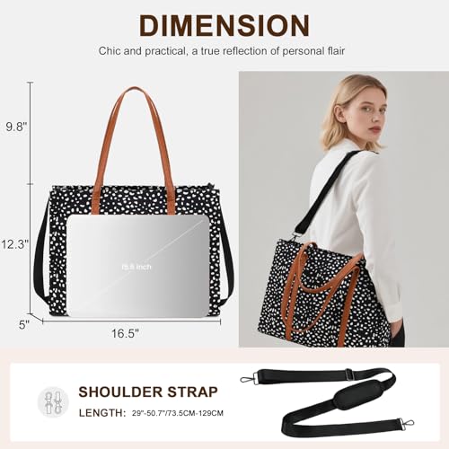 BTOOP Laptop Tote Bag for Women Work 15.6 inch Canvas Shoulder Bags Computer Messenger Purse Teacher Handbag Office Briefcase - Image 2