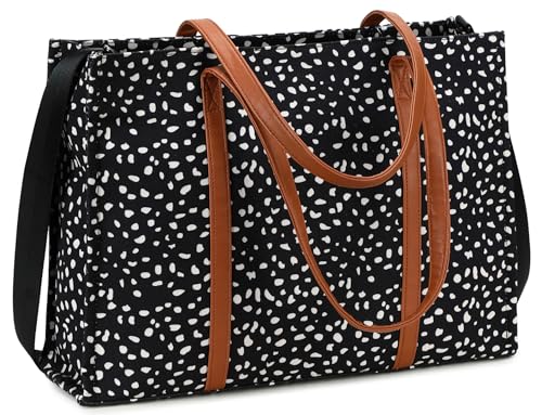 BTOOP Laptop Tote Bag for Women Work 15.6 inch Canvas Shoulder Bags Computer Messenger Purse Teacher Handbag Office Briefcase - Image 1