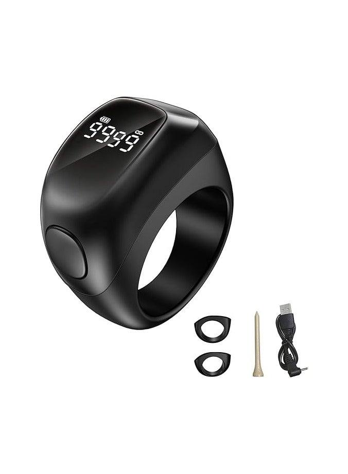 ACHAS Smart Tasbih Zikr Ring, 18mm 20mm 22mm, Rechargeable Zikr Ring, Ring Count Reminder, Muslim Prayer Timing Reminder, LED Display, Tasbih Counter - Image 1