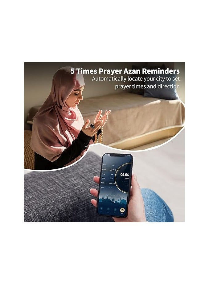 ACHAS Smart Tasbih Zikr Ring, 18mm 20mm 22mm, Rechargeable Zikr Ring, Ring Count Reminder, Muslim Prayer Timing Reminder, LED Display, Tasbih Counter - Image 3