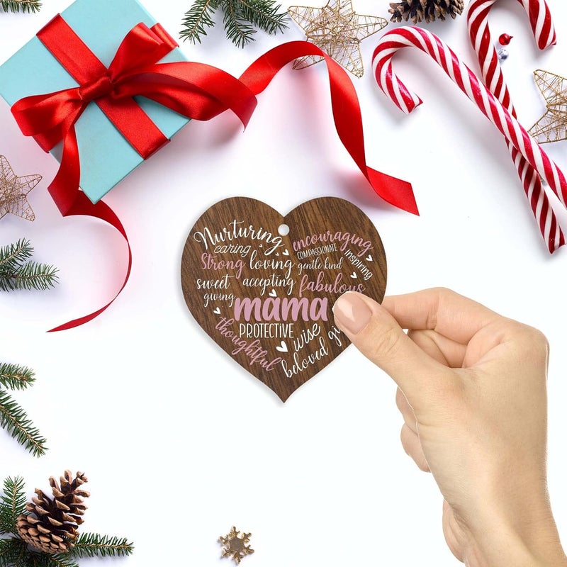 Stuff4 Mama Birthday Gifts Wooden Heart Plaque Dark Wood Sign Mothers Day Gifts for Her Worlds Best Mama Hanging Wood Heart Mama Mother Presents For Mama on Her Birthday - Image 3