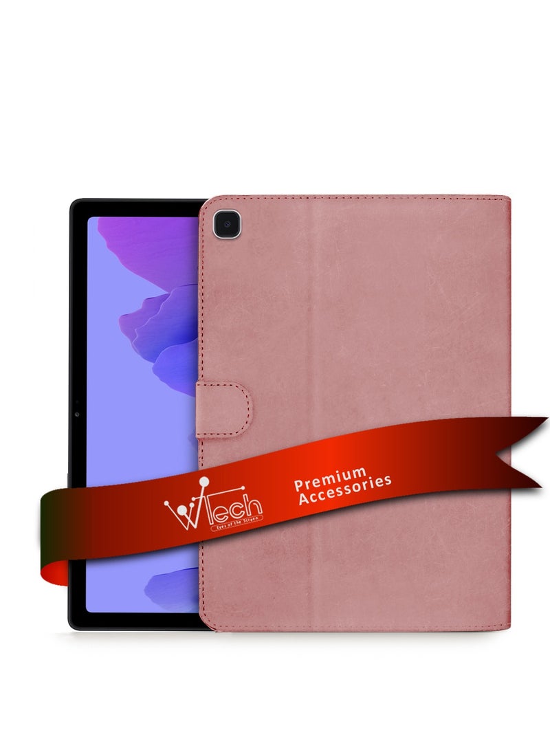 دبليو تيك غطاء حماية قلاب من جلد البولي يوريثان لهاتف سامسونج جالاكسي تاب A7 مقاس 10.4 بوصة 2022 (T500، T505، T509) ذهبي وردي - Image 1