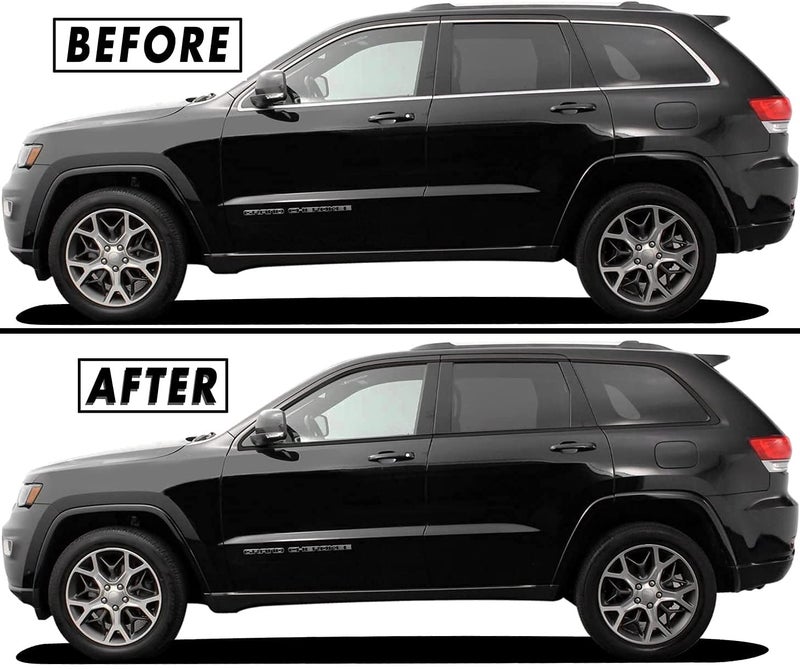 SlickMod Chrome Delete Blackout Vinyl Overlay for 2011-2021 Jeep Grand Cherokee Window Trim (Gloss Black) - Image 1