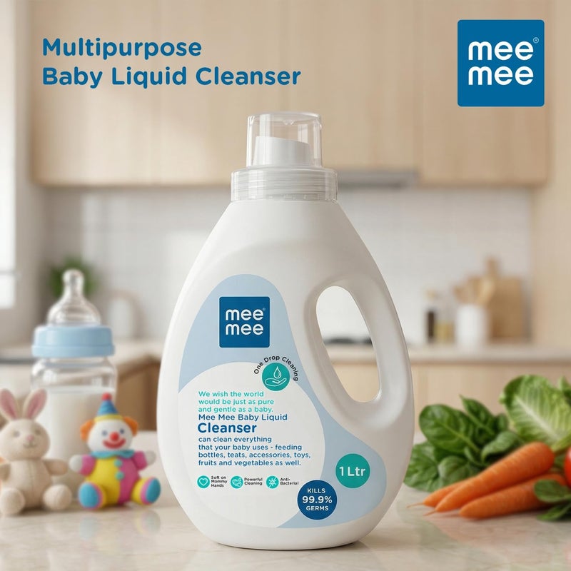 Mee Mee Baby Liquid Cleanser 1000ml - Anti-Bacterial, Kills 99.9% Germs, Alcohol-Free - Image 2