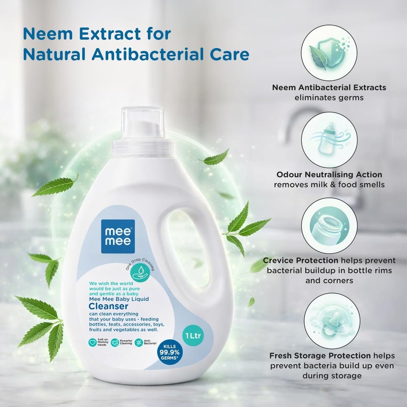 Mee Mee Baby Liquid Cleanser 1000ml - Anti-Bacterial, Kills 99.9% Germs, Alcohol-Free - Image 5
