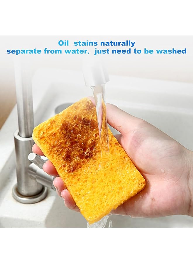 SYOSI Car Wash Sponges, 10 Pcs Compressed Cellulose Sponges, Natural Wood Pulp Sponges For Dish Bowl Washing, Household Cleaning Scrub Sponges Absorbent Good For Kitchen Bathroom Car - Image 3