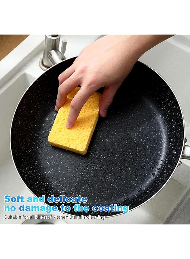 SYOSI Car Wash Sponges, 10 Pcs Compressed Cellulose Sponges, Natural Wood Pulp Sponges For Dish Bowl Washing, Household Cleaning Scrub Sponges Absorbent Good For Kitchen Bathroom Car - Image 4