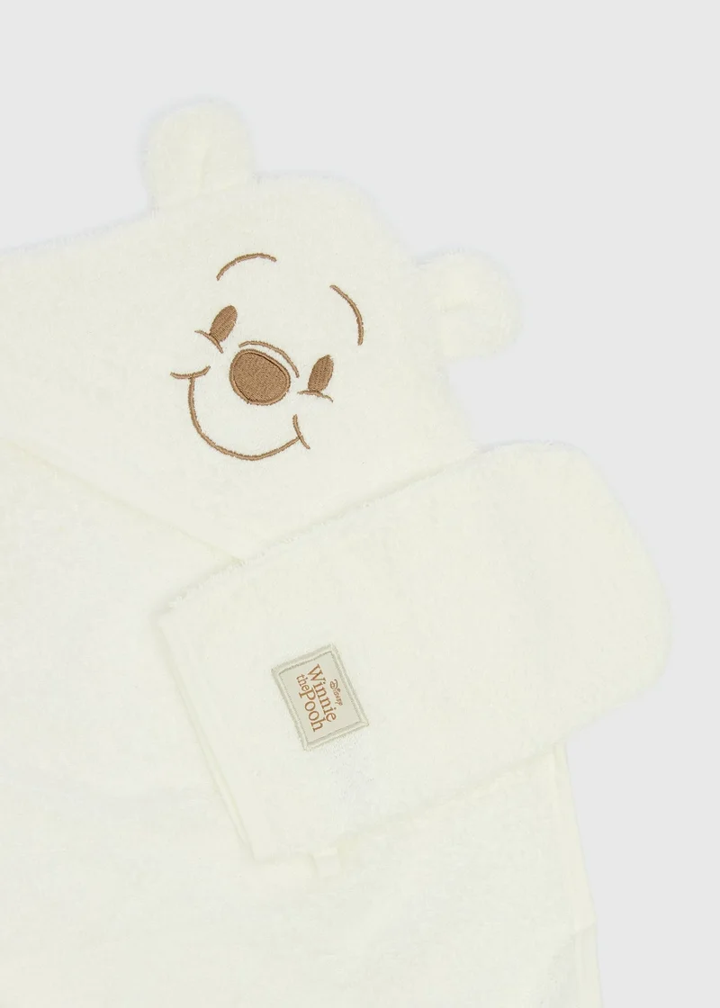 ماتلان Cream Winnie The Pooh Hooded Towel & Mitt