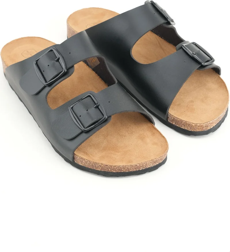 Gezer Gemo Summer Comfortable Sole Two Buckle Adjustable Faux Leather Daily Men's Slippers