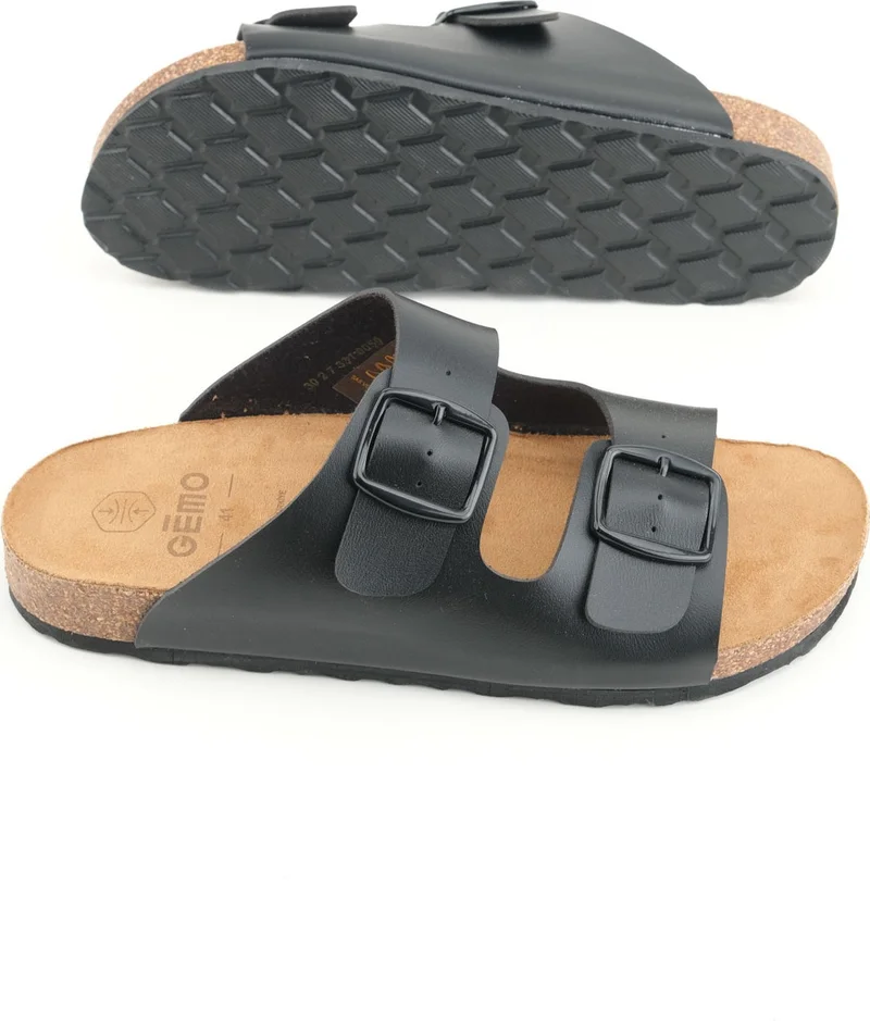 Gezer Gemo Summer Comfortable Sole Two Buckle Adjustable Faux Leather Daily Men's Slippers