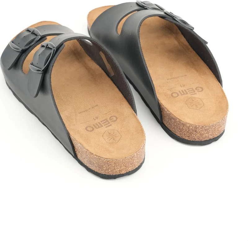 Gezer Gemo Summer Comfortable Sole Two Buckle Adjustable Faux Leather Daily Men's Slippers