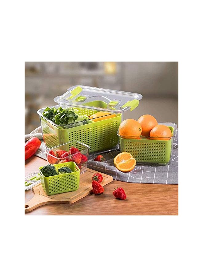 PROMASS Fresh Container, 3PACK Produce Saver Container BPA Free Fridge Organizer for Vegetable Fruit and Salad Partitioned Food Storage Container with Vents Stay Fresh Containers Not Dishwashers Safe - Image 3