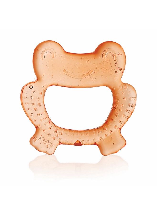 Beebaby Frog Shape Teethers For 6 To 12 Months Bpa Free. Cooling Water Filled Baby Teether Soft Teething Toy For Babies With Carry Case Soothes Gums And Easy To Grip (6 Months+) (Frog Orange) - Image 1