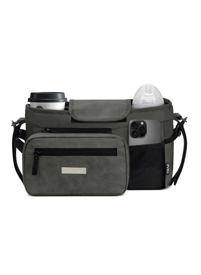 neobreez FYRA Universal Baby Stroller Organizer|Baby Stroller Caddy Hanging Bag with Insulated  Cup Holder, Bottle Holders|Phone Pocket |Fits For All Strollers|Pram Buggy Pushchair Organizer Bag  - Image 1