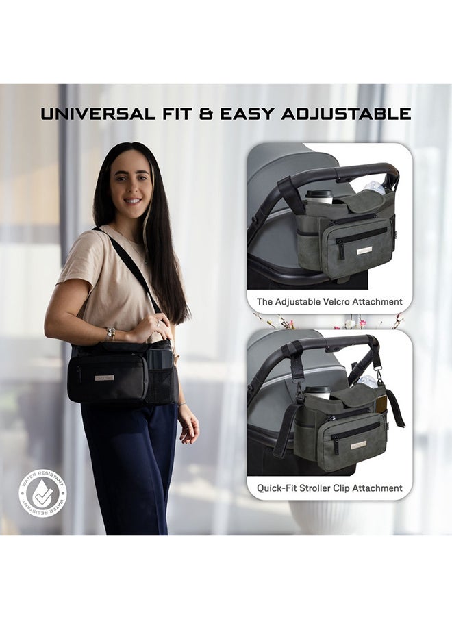 neobreez FYRA Universal Baby Stroller Organizer|Baby Stroller Caddy Hanging Bag with Insulated  Cup Holder, Bottle Holders|Phone Pocket |Fits For All Strollers|Pram Buggy Pushchair Organizer Bag  - Image 5