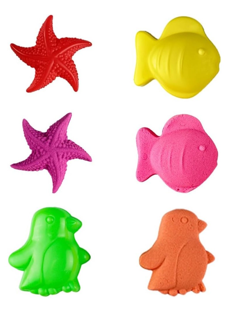 UKR UKR Moldable Sensory Play Sand Set 750g – Magic Sand with Sea Animal Molds & Tools | Non-Toxic Creative Toy for Kids 3+ | Sensory Play for Toddlers & Preschoolers - Image 3