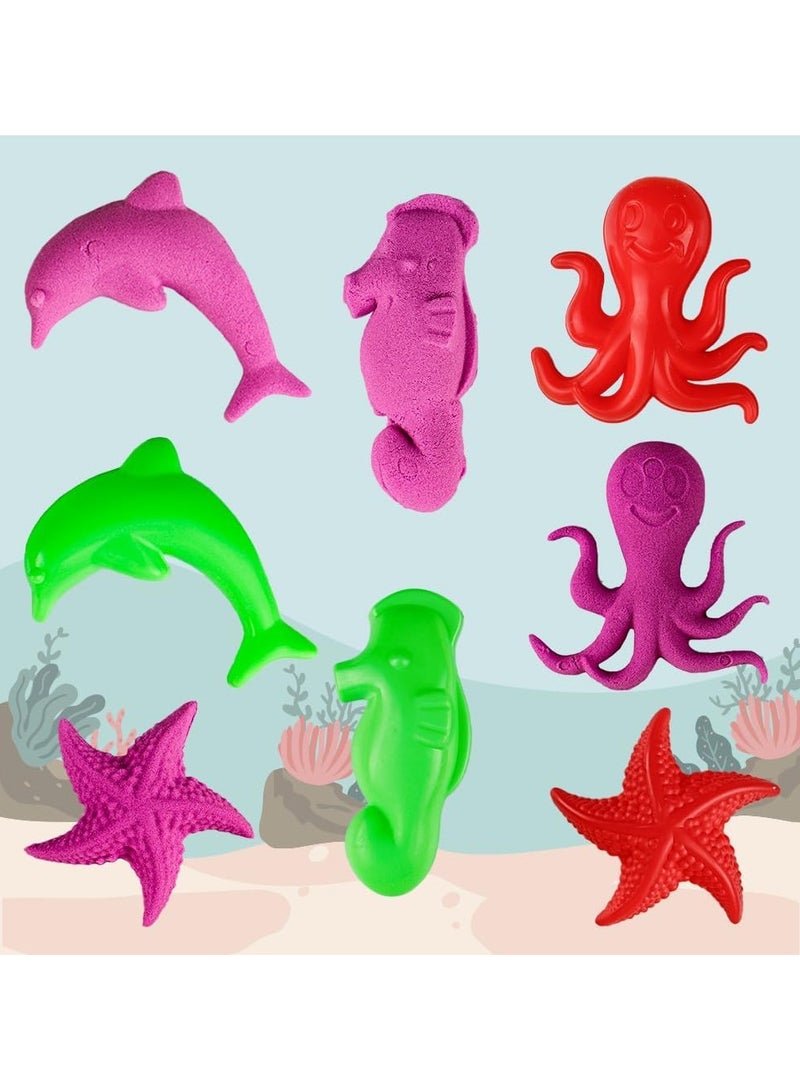 UKR UKR Moldable Sensory Play Sand Set 750g – Magic Sand with Sea Animal Molds & Tools | Non-Toxic Creative Toy for Kids 3+ | Sensory Play for Toddlers & Preschoolers - Image 2
